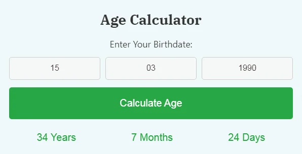 Age Calculator - Count Calculator